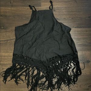 Black, fringe tank
